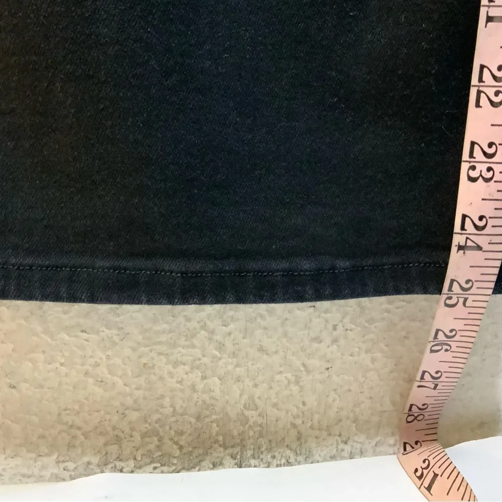 FRAME Jetset Wide Leg Super Stretch Wide Leg Size 1 Sheen Noir Jeans